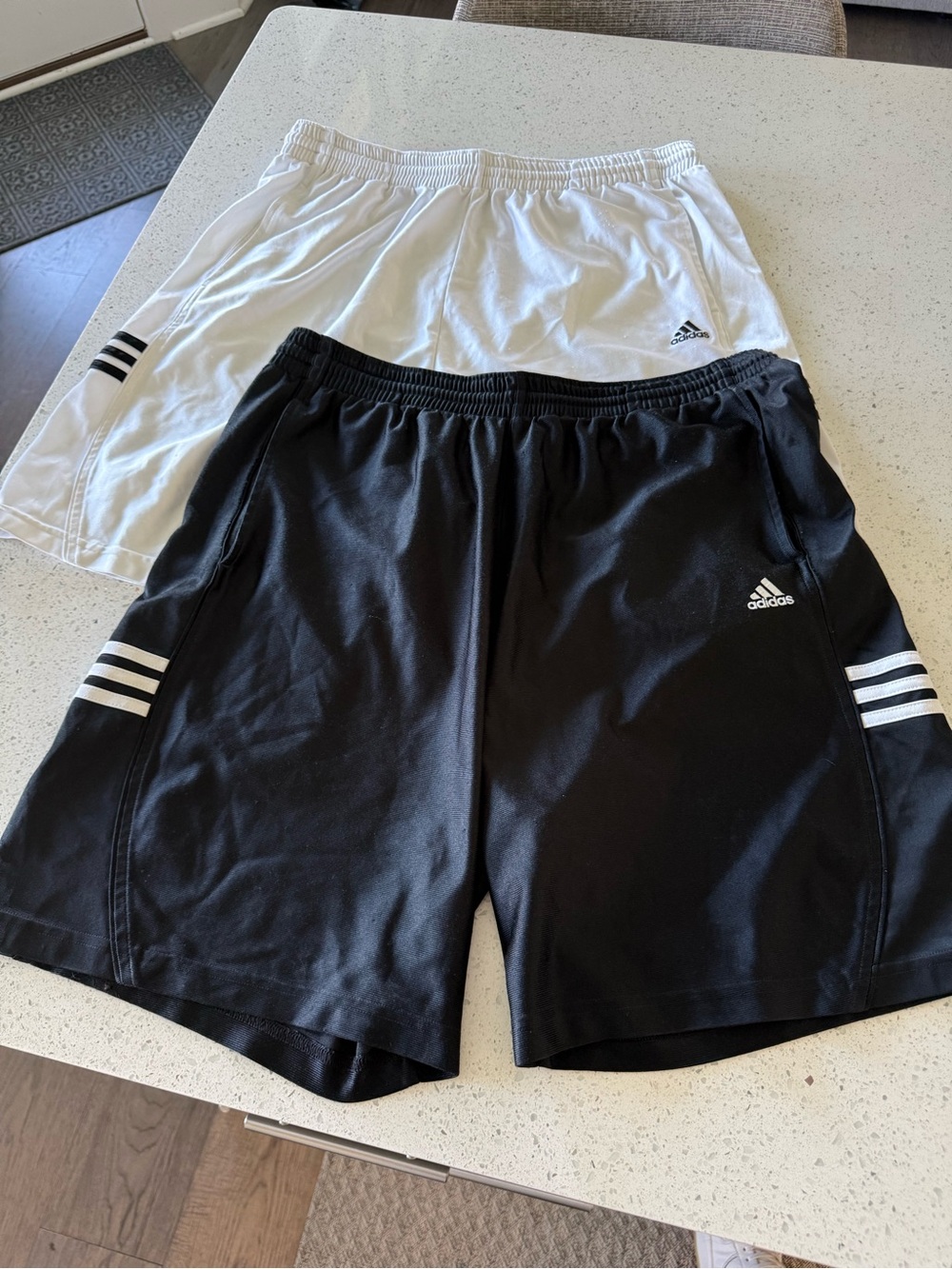 EUC - Adidas Lot of 2 Men’s Athletic Shorts — Black / White